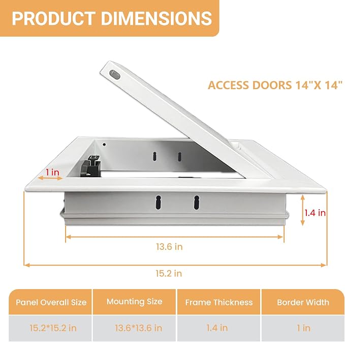 Access Doors Panel 14 x 14 inch Aluminum Alloy Access Door - Image 2