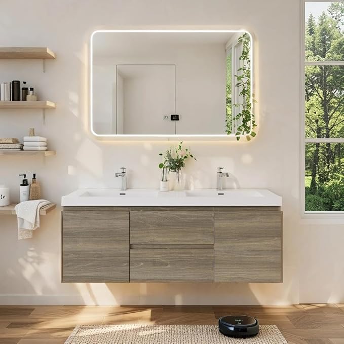 Floating Vanity Bathroom, 60 Inch Bathroom Vanity by VUMALL
