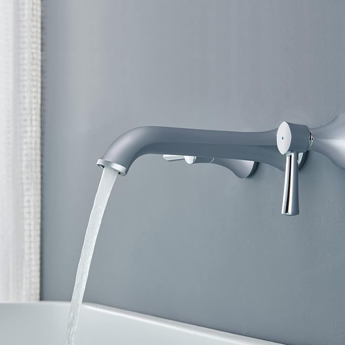 Wall Mount Tub Filler, Roman Tub Faucet Polished Chrome Brass Bathtub Faucets - Image 5