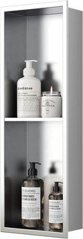 Neodrain Shower Niche Double Shelf Stainless Steel No Tile Needed Bathroom by Neodrain