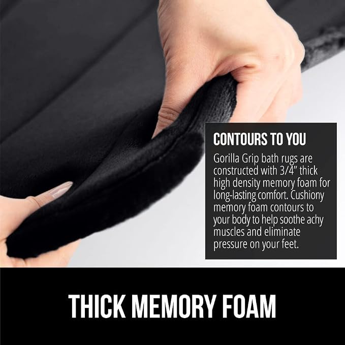 GORILLA GRIP Memory Foam Bath Mat, Soft Absorbent US Designed Bathroom Rug - Image 3