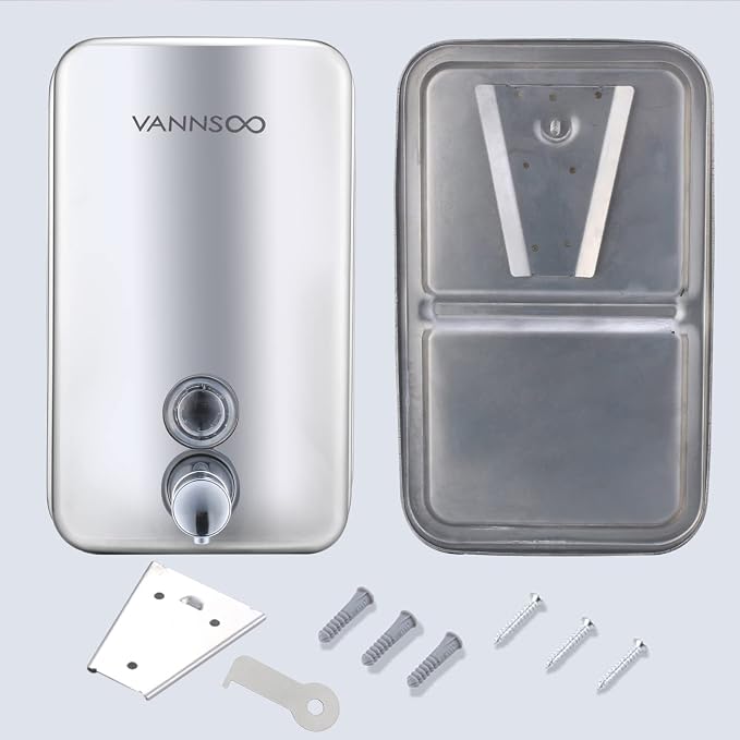 Commercial Soap Dispenser Wall Mount Stainless Steel Manual Liquid Pump - Image 7