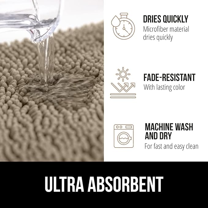 GORILLA GRIP Bathroom Rug Sets, Soft Chenille 2 Piece Area Rugs Set, Toilet - Image 5