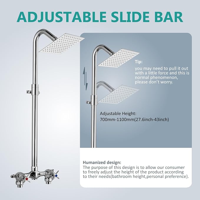 Aolemi Outdoor Shower Kit Fixtures 6 Inch Center - Image 5