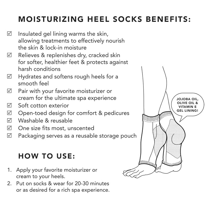 Kitsch Moisturizing Socks for Cracked Heel Treatment – Reusable Spa Socks for - Image 9