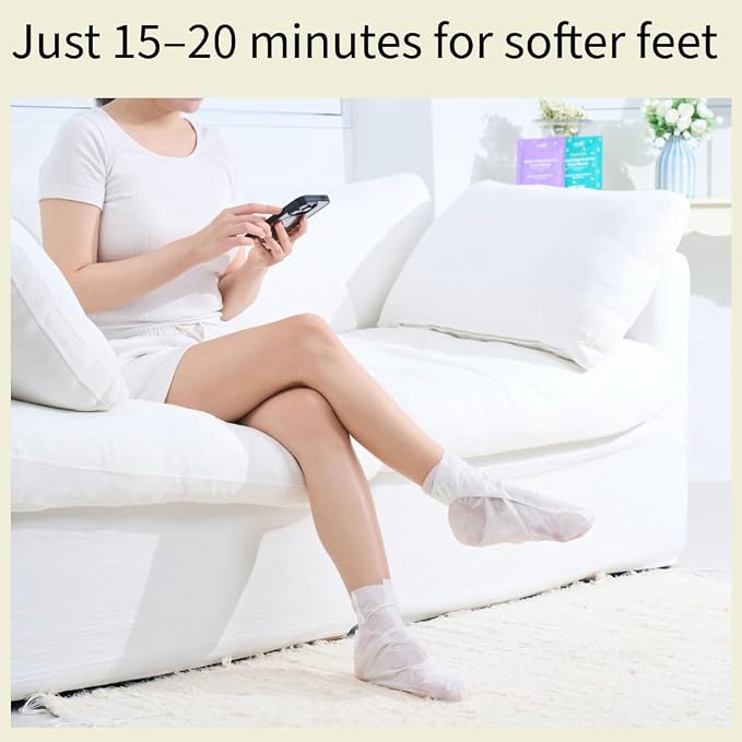 Relaxing Aroma Foot Mask 6 Pairs | Soothes & Restores Tired, Dry Feet | - Image 4