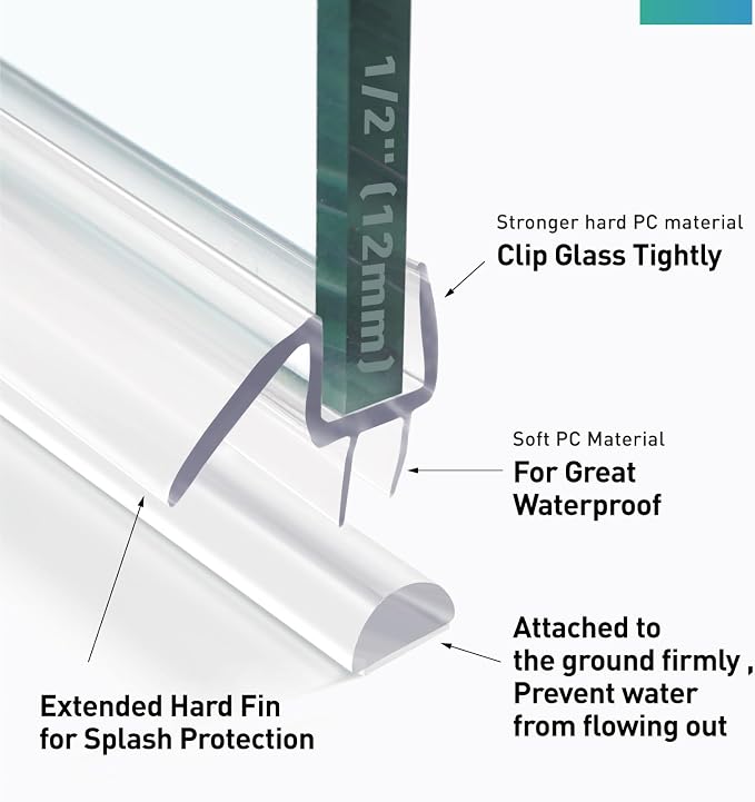 Shower Door Bottom Seal, Frameless Glass Shower Door Seal Strip - Image 8