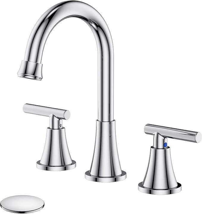 Bathroom Faucets for Sink 3 Hole, Hurran Chrome Bathroom Sink Faucet by Hurran