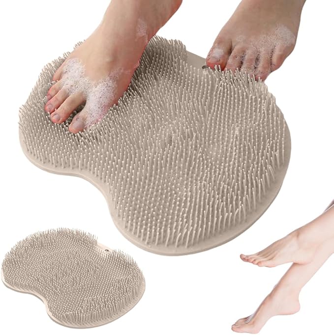 Shower Foot Scrubber Mat with Non-Slip Suction Cups, Non Slip Bathtub and by YAWOTA