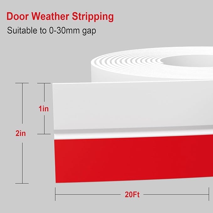 20ft Shower Door Seal Strip, Silicone Door Frame Sealing Strip - Image 2