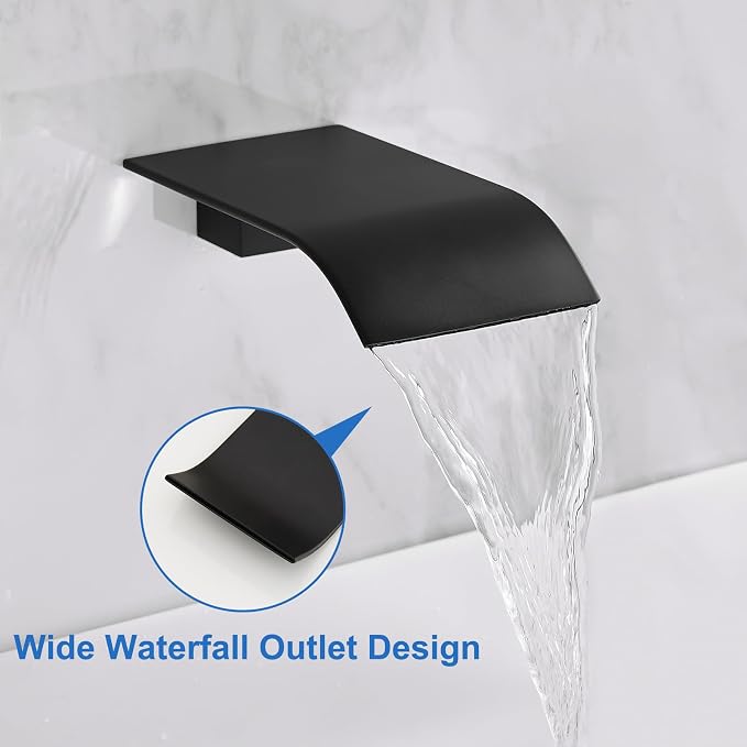 RUMOSE Wall Mount Bathtub Faucet Waterfall Tub Faucet - Image 7