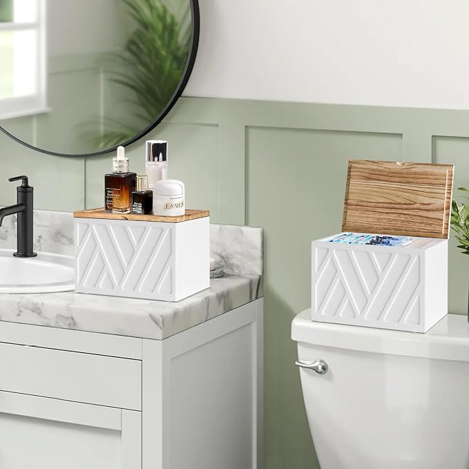 2 PCS White Tampon Holder for Bathroom Decor, Feminine Product Organizer - Image 2