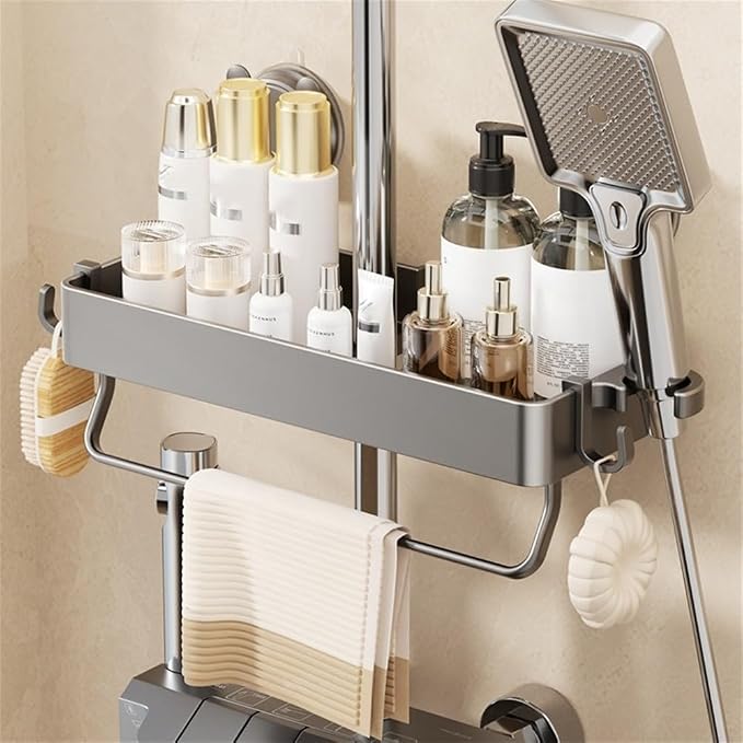 Suction Cup Wall Mounted Suction Shower Rack Organizer No Drilling Shelf Basket by Unknown
