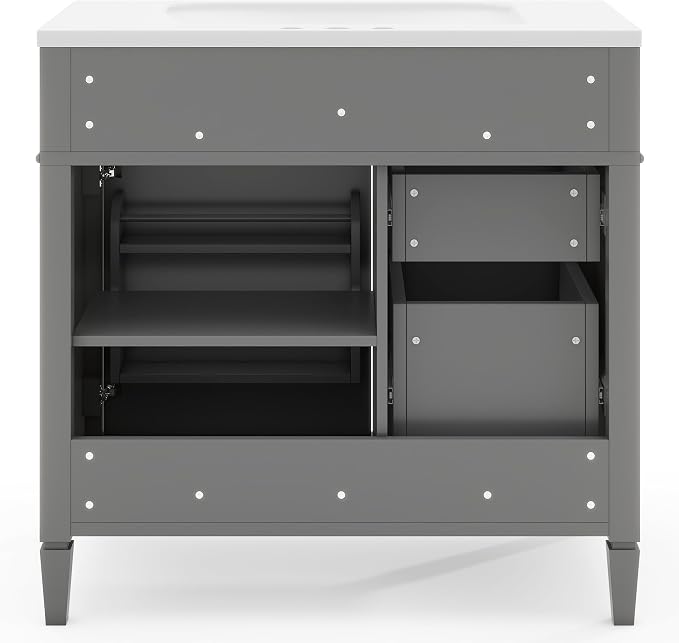 36" Bathroom Vanity with Matching Medicine Cabinet, Modern Sink Storage Cabinet - Image 6