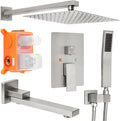 12 inch Square Shower Head and Handheld Set, Gasecoet Shower System by Gasecoet