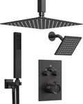 Thermostatic Shower System, Dual Rainfall Shower Heads by GRANDJOY