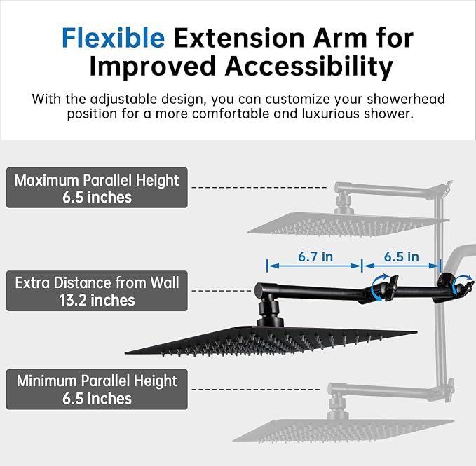 G-Promise All Metal 10 Inches Rainfall Shower Head - Image 7