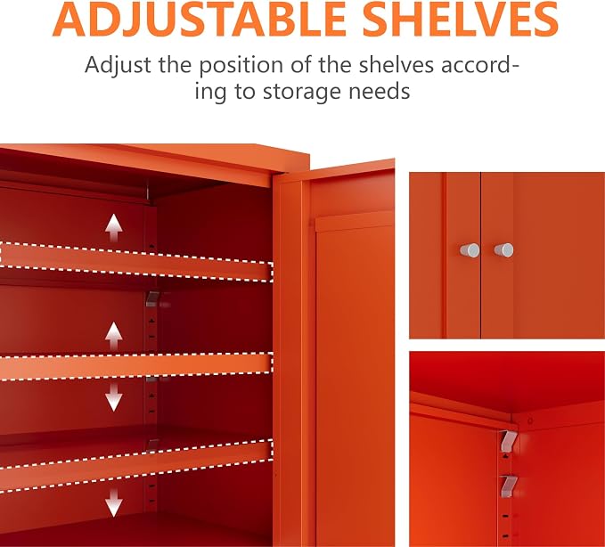 Metal Bathroom Cabinet, Small Floor Storage Cabinet, Freestanding Sideboard - Image 5