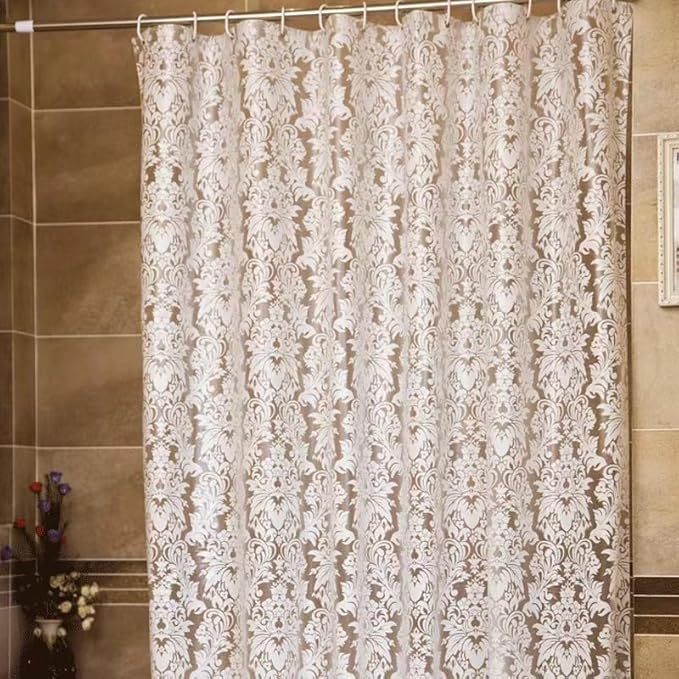 Stall Shower Curtain Liner 72 x 72 inch Plastic Shower Liner Washable Inside - Image 4