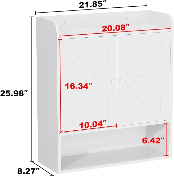 EasyCom Bathroom Cabinet Storage, Farmhouse Medicine Cabinet - Image 2