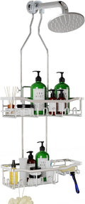 Shower Caddy Hanging for Bathroom: Adjustable Height No Blocking to Shower Head by Joqixon