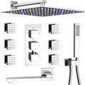 Thermostatic Shower System Chrome Shower Faucet Set 4 Way Bathtub Shower System by KATAIS