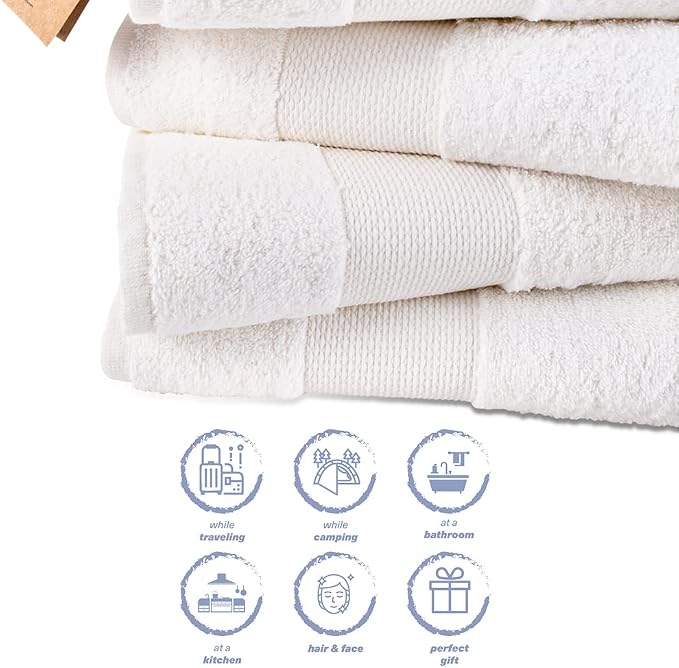 Hencely Premium Bath Towel Set of 4-28x58 Inches - Image 7