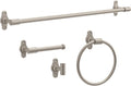 Franklin Brass Calloway 4-Piece Bathroom Set Satin Nickel 18" + 6" Towel Rack by FranklinBrass