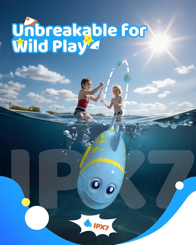 Rechargeable Swimming Fish Toy, Light up Bath Toys - Image 5