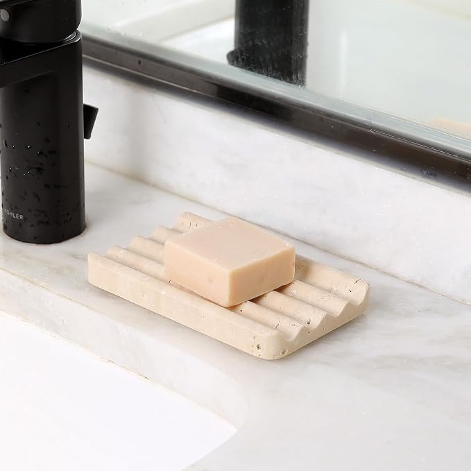 Marble Soap Dish, Easy Cleaning Natural Stone Sponge Holder - Image 8
