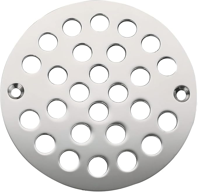 4 Inch Shower Drain Cover, Round Screw-in Floor Drain Cover, Easy-to-Install by Rixid