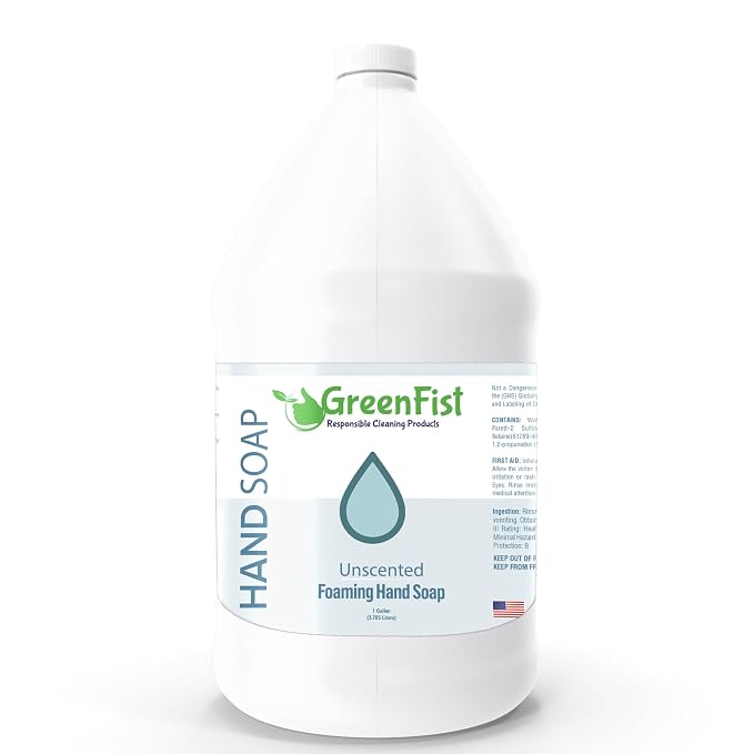 GreenFist Foaming Hand Soap Refills Unscented Jug Foam Refill Made in USA by GreenFist