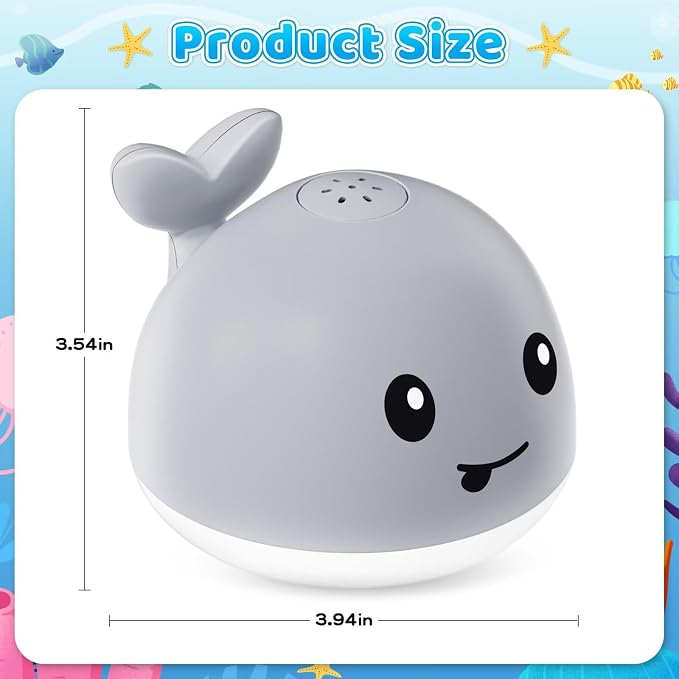 Baby Bath Toys for Kids Ages 1-3 & Babies 6-12 Months, Light Up Whale Sprinkler - Image 5