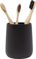 Matte Black Toothbrush and Toothpaste Holder and Cup by YEWDesign