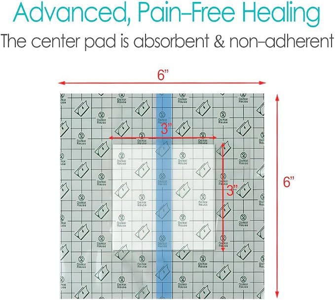 6" x 6" Shower Shields Wound Cover, Heart Monitor Shower Cover Large Waterproof - Image 4