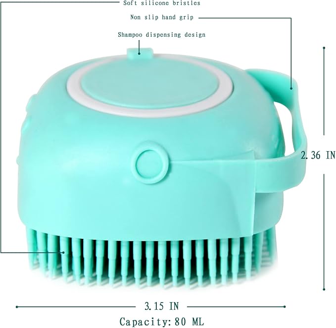 Pet Bath Brush Dog Baths Brush Shampoo Dispenser Soft Silicone Dog Bathing - Image 7