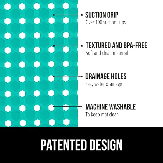 GORILLA GRIP Patented Square Shower Stall Mat, Small Bathtub Floor Mats - Image 2