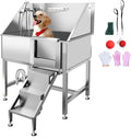 38" Stainless Steel Dog Cat Pet Grooming Bath Tub, Right Door by RIGMEC