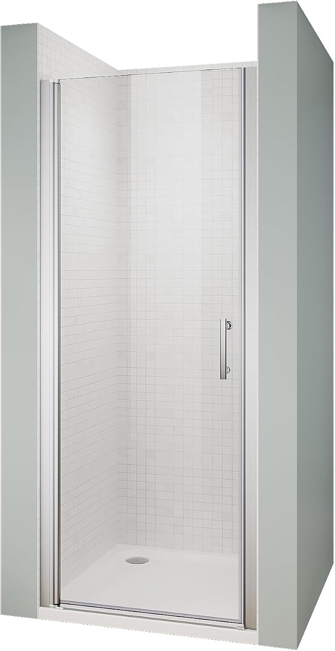 29.5-31 Inch Pivot Shower Door 72 Inch H, Semi-Frameless Sliver Aluminum - Image 8