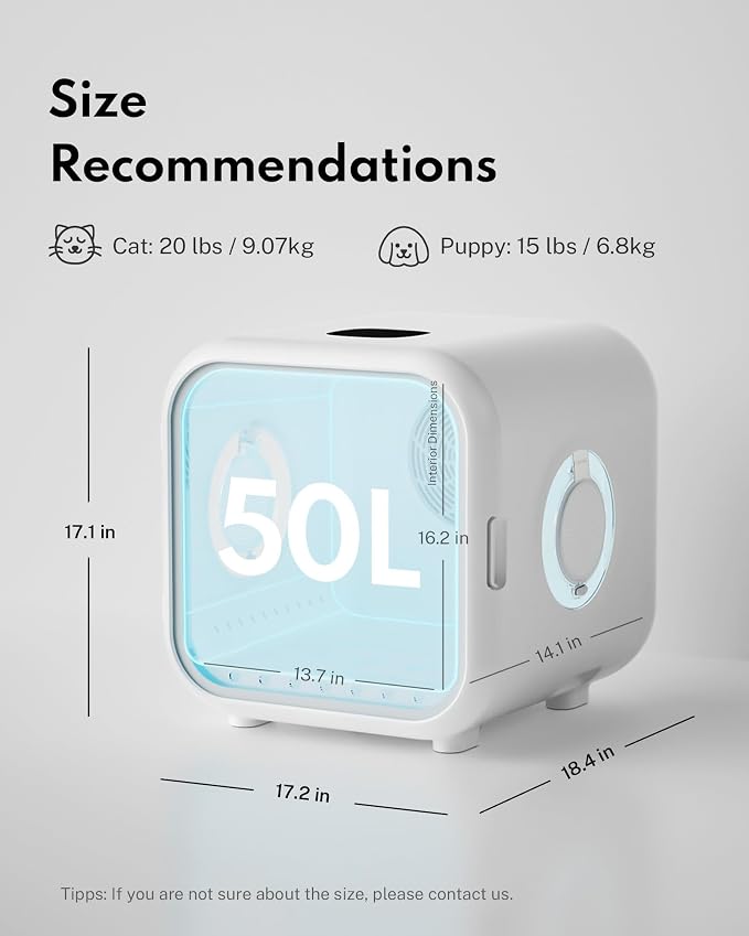 HomeRunPet Cat Dryer, 360° Efficient Automatic and Quiet Box - Image 8