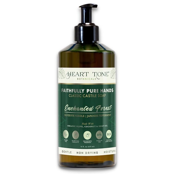 Liquid Castile Soap | Organic Olive and Coconut Oils | Non Drying Formula by HEARTTONEBOTANICALS