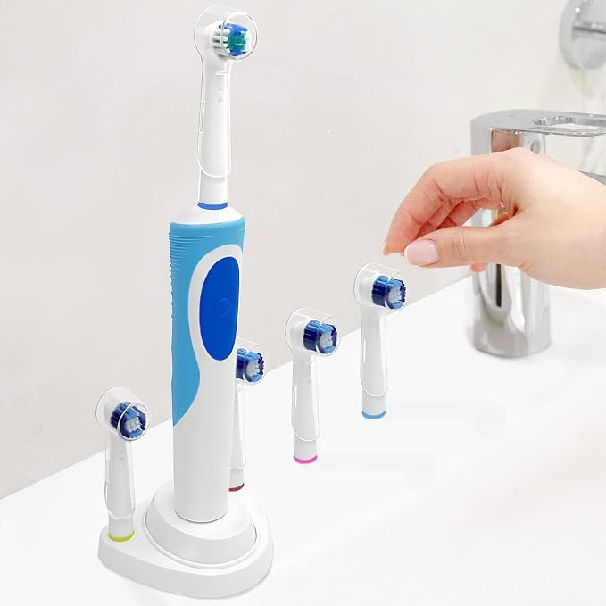 LazyMe Electric Toothbrush Heads Holder Charger Holders and 4 Toothbrush Heads - Image 6