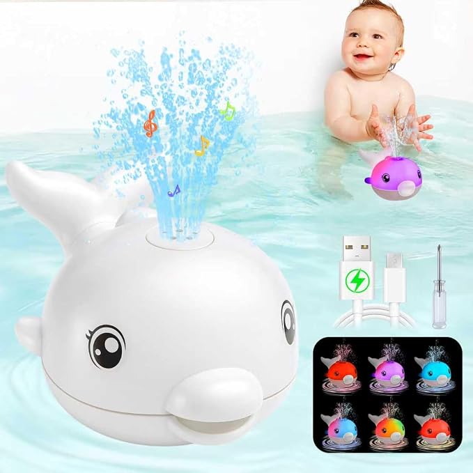 Bath Toys, Light Up Dolphin Baby Bath Toys by TOHIBEE
