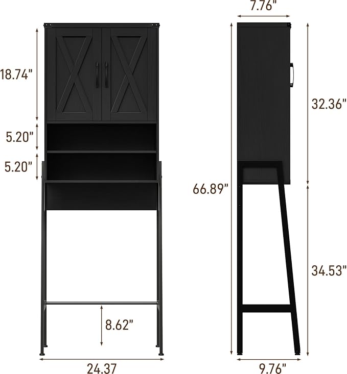 Vabches Over The Toilet Storage Cabinet, Farmhouse Over Toilet Storage Cabinet - Image 2