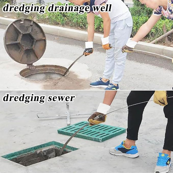 Heavy Duty Sewer Drain Snake for Outdoor, Length 15m/49.2ft, Width 2.5cm/1inch - Image 5