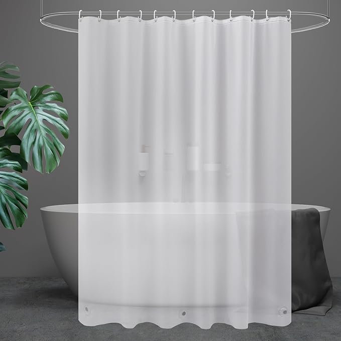 UFRIDAY Frosted 74 inch Shower Curtain Liner, PEVA Plastic Waterproof Long by UFRIDAY