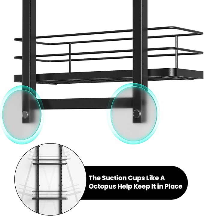 Shower Caddy Hanging, Adjustable Anti-Swing-Over The Shower Head Caddy - Image 7