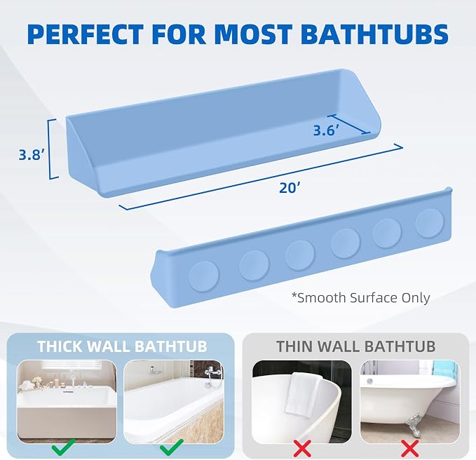 Splash Guard for Bathtub, 3.8" x 3.6" Silicone Bath Tub Splash Guard - Image 5