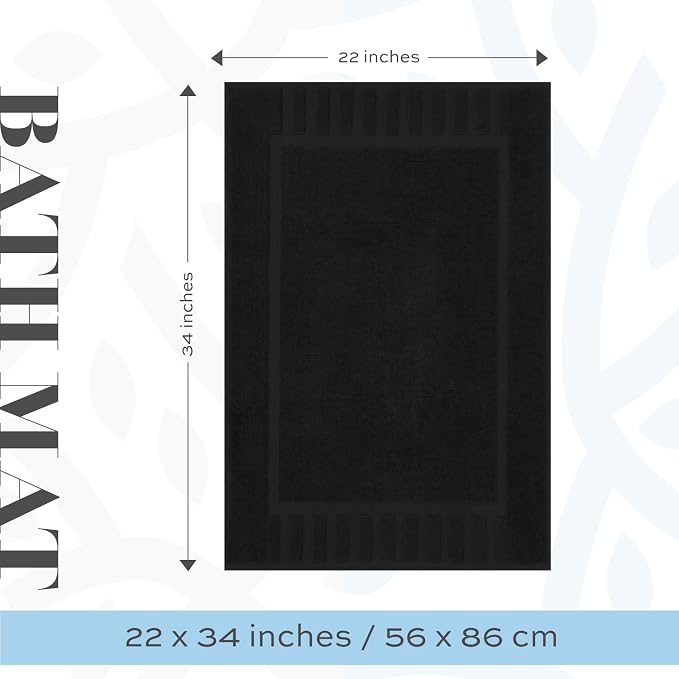 White Classic Luxury Bath Mat Floor Towel Set - Image 3