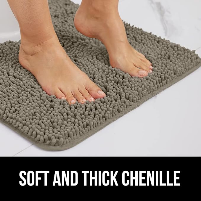 GORILLA GRIP Bath Rug Mat 30x20, Thick Soft Absorbent Chenille, Quick Dry - Image 3